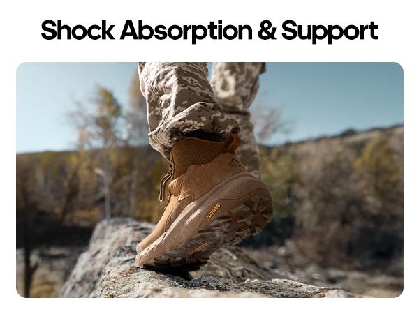 NORTIV 8 VaporGuard Men's Waterproof Military Tactical Boots Black Closed Ankle-high Design YKK Zipper Hook-Loop Strap Closure Breathable Durable