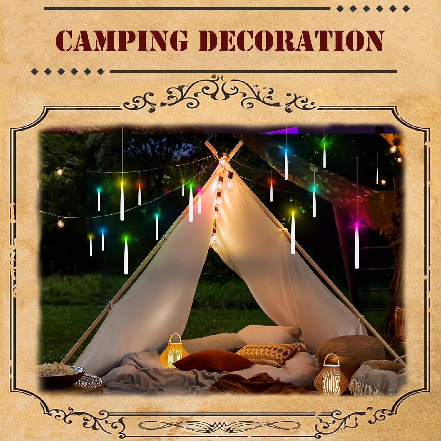 Flameless Candles with Magic Wand Remote for Christmas Decor, 6.6" Floating Candles Battery Operated Hanging Window Candles, Flickering Electric LED Candle for Christmas Halloween Decorations