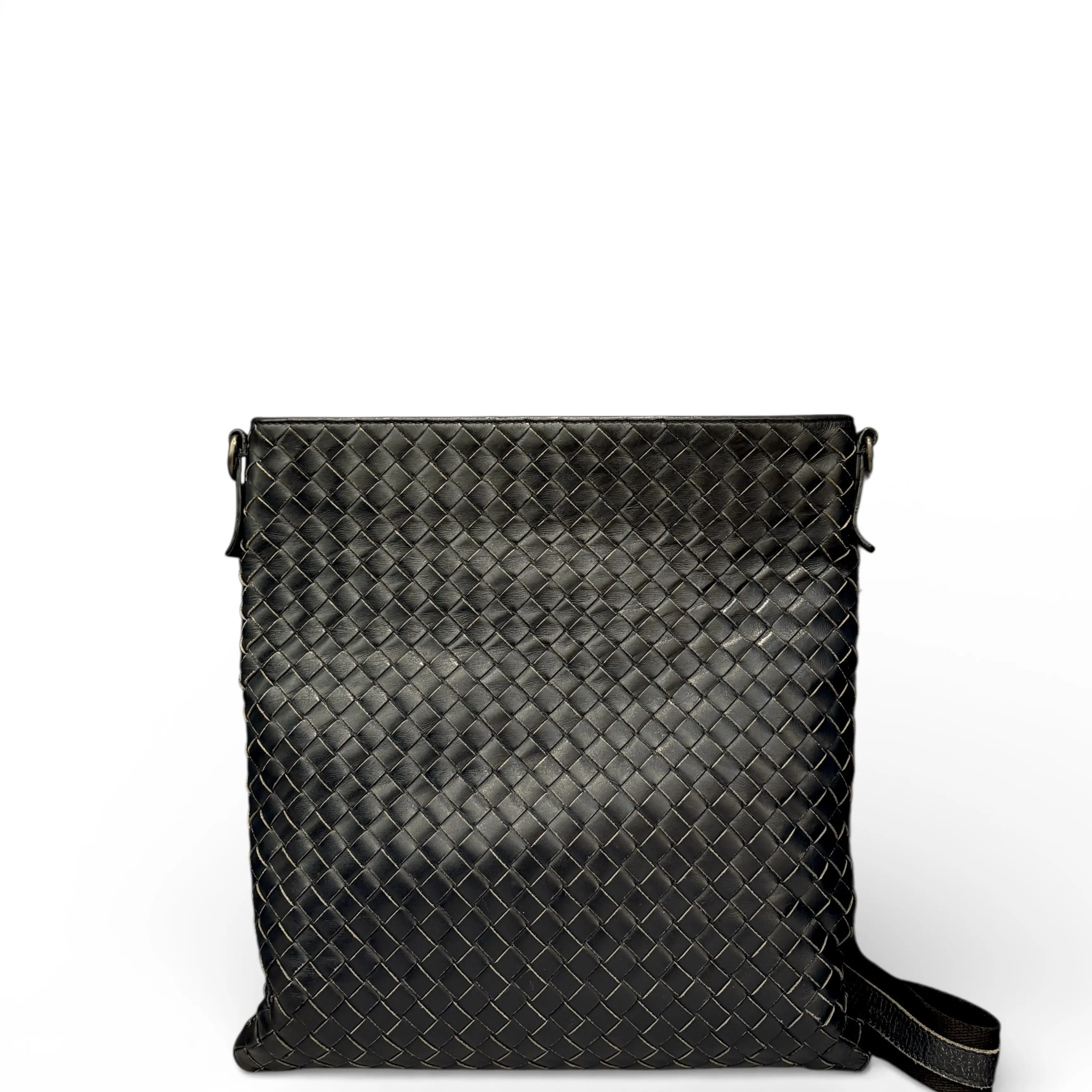 Pre-owned BOTTEGA VENETA Leather Shoulder Bags Shoulder Bag Calfskin Intrecciato Dark Blue (qy012626i5)