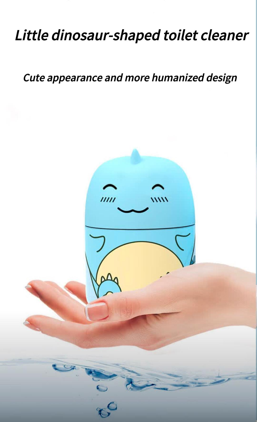 3PCS Toilet Bowl Cleaner Bottle, Cute Dinosaur-Shaped Bathroom Toilet Tank Cleaner with Ocean, Jasmine, and Peach Scent full head coverage