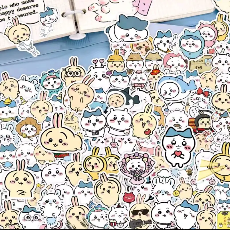 100 pcs Chikawa Anime Character Stickers | Cartoon Cat DIY Fashion Waterproof Doodle Decals Stickers