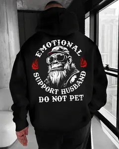 Emotional Support Husband Do Not Pet Printed Men's Hoodie, T-Shirt, Crewneck Sweatshirt, Funny Husband Gorilla for Men – Sarcastic Marriage Humor Graphic Sweatshirt