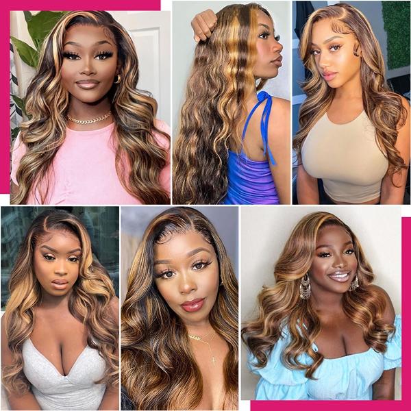 P4/27 Honey Blonde Highlight Body Wave Bundles FB 30 Brown Colored Body Wave Human Hair Weave Bundles Quick Weave Extensions #Summervibes