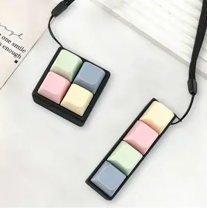 4-Key Mechanical Keyboard Fidget Toy, Button Finger Clicker Keychain 4-in-1 to Relief Stress Anxiety for Adults