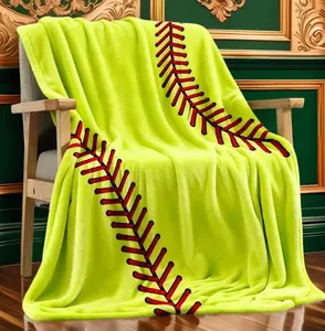 Soft Flannel Sport Softball Blanket for Boys Girls Cozy Warm Throw Ideal for Softball Lovers Fans Soft Fleece Material Perfect Gift