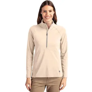 Cutter & Buck Adapt Eco Knit Stretch Recycled Womens Half Zip Pullover Jacket