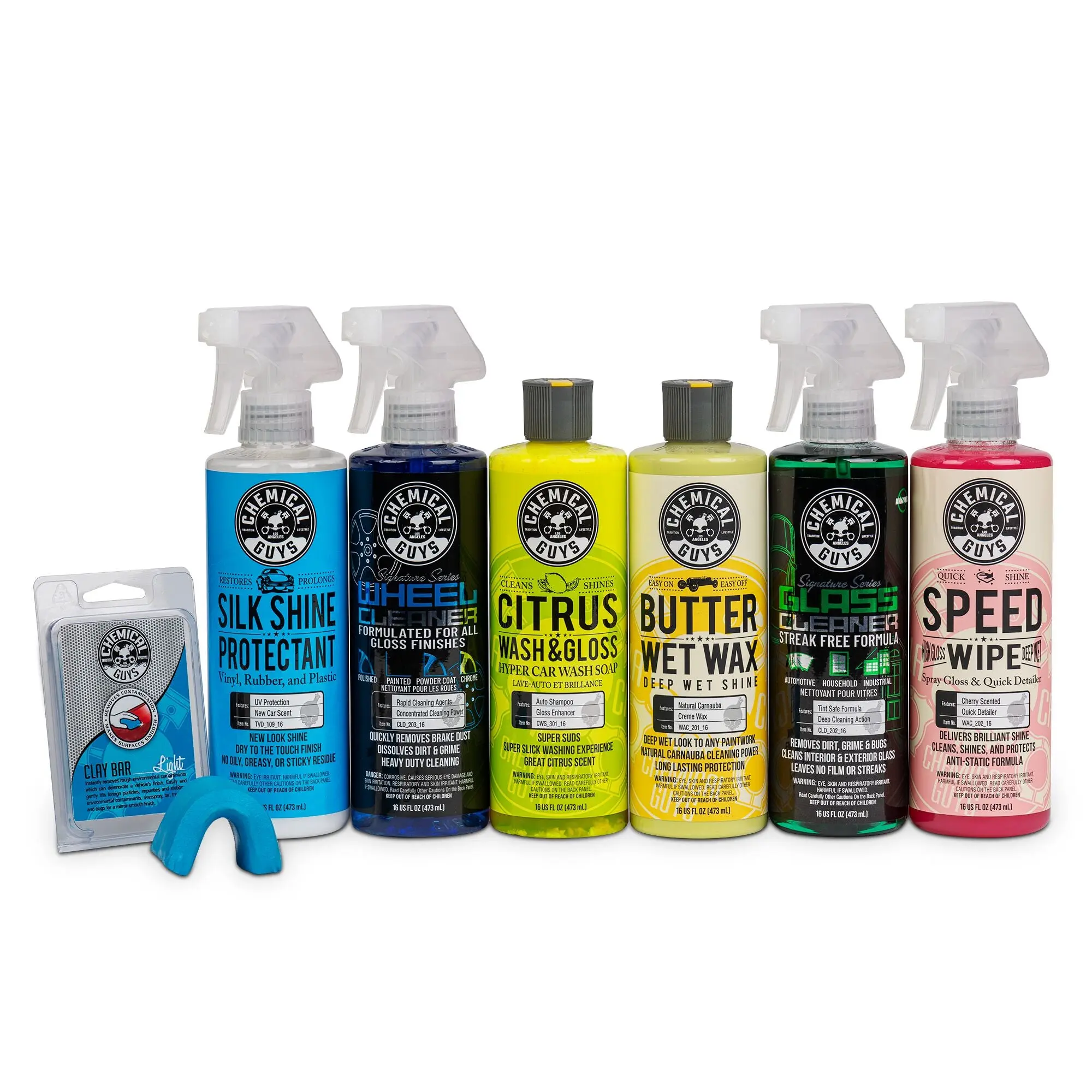 CHEMICAL GUYS Deluxe Car Care Starter Kit - Complete Detailing Bundle with Wash Liquid, Wax, Tire Shine, Tools, Clay, Surface Cleaner, Car Cleaning Supplies for DIY Full Exterior Clean