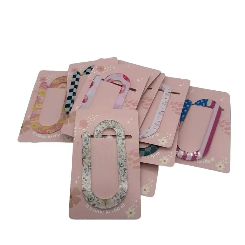 Jumbo Acrylic Paperclips | Gift | Bookmark & Paper Organizer | Teacher Appreciation | Checkered Bookmark | Paperclip