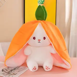Cute Strawberry Bunny Plush Toy Soft Kawaii Stuffed Animal Gift for Kids Girls Hug Pillow Bed Decoration Birthday Present Furry Friends Plush Doll Animal Gift for Kids Girls Hug Pillow Bed Decoration Birthday Present Furry Friends Plush Stuffed Animal