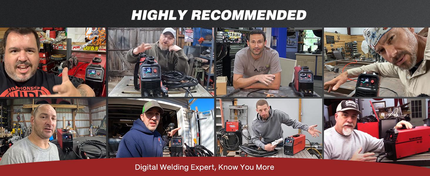 ARCCAPTAIN Plasma Cutter, [Large LED Display] 50Amps Cutter Machine with 110/220V Dual Voltage DC Inverter IGBT 1/2 Inch Clean Cut Post Flow and 2T/4T, for Beginners DIY, Fabricator