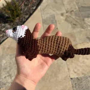 Crochet Ferret Animal, Figurine, Display Decoration, Decorative, Handmade, France the Ferret, Firm, Mongoose