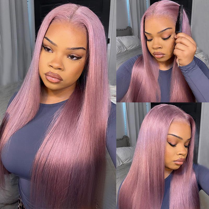 Megalook Hair 13x6 Three-Go Lavender Purple Glueless Wigs Silky Straight With Drawstring 100% Human Hair Wig Lace Front Wig Elegant Ombre Design 320℉ Heat Resistant SpringStatements