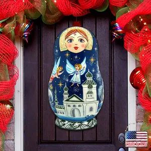 Designocracy 8115941H 24 x 18 in. Flying Angels Nesting Doll Door Decor