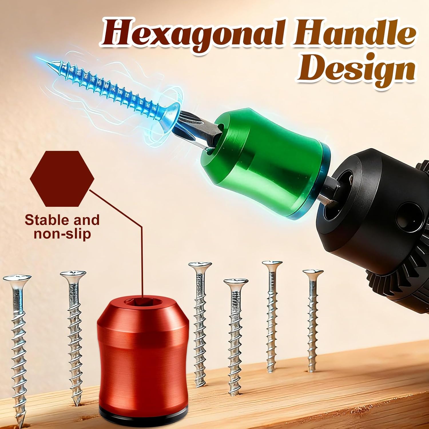 Strong Magnetic Screw Ring, 1/4 Inch/ 6.35 mm Universal Magnetic Screw Ring Bit, Screwdriver Head Magnetic Ring, Removable Magne-tic Screwdriver Drill Bit Holder for Hex Screwdrivers and Power Bits