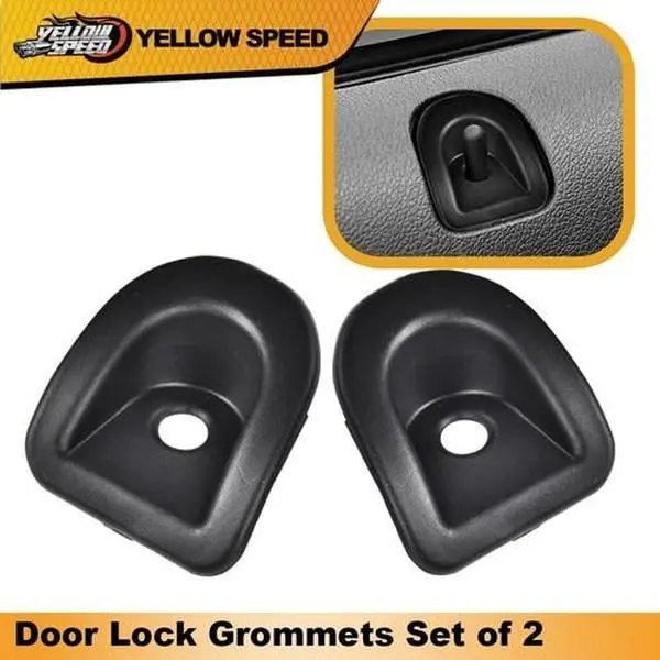 ALLGOOD Plastic Door Lock Grommets Pair Set - Easy Installation, Direct Fit for 2006-2014 Ford Mustang Front Left & Right Sides, New Black Automotive Frames & Fittings, Strict Quality Control Standards