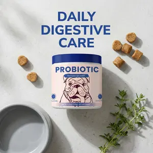 Dog probiotics, support digestion and gut health, meat-flavored soft chews, daily probiotic supplement, 60 soft chews per pack