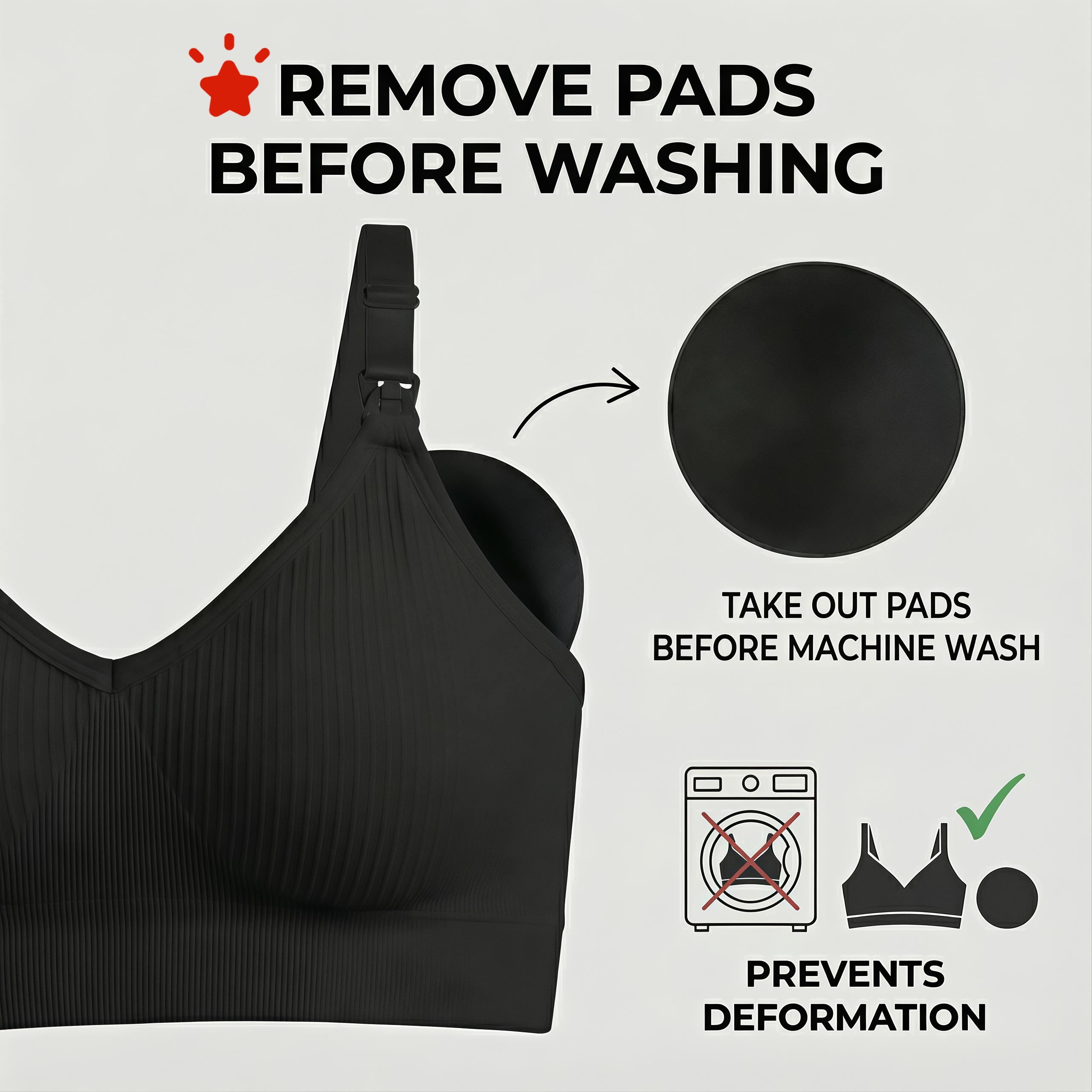 4 PCS Maternity Wireless Nursing Bras 4-Pack, Ribbed Breastfeeding Bras with One-Handed Clasp, Adjustable Straps Daily Wear
