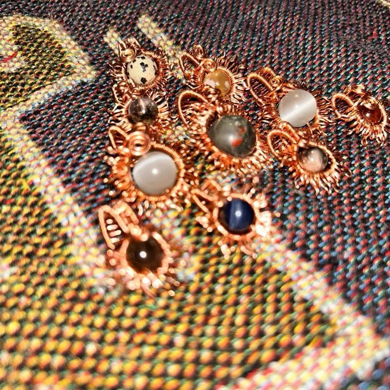 Krave Kawaii Pure Copper Sunburst Pendants - Handmade with Various Accents