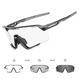 KAPVOE Photochromic Cycling Glasses Men Women Clear Mountain Bike Sunglasses MTB Bicycle Riding Sports Triathlon
