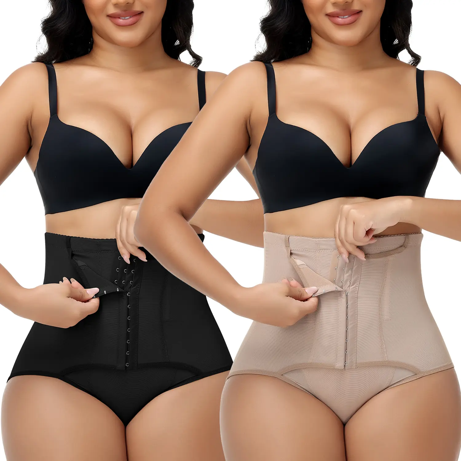 Women's High-Waist Tummy Control Shapewear - Light, Smooth Fabric Butt Lifter Shorts, Everyday Overall Body Shaper Underwear, Hip, Elastic