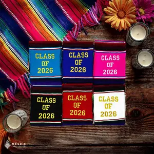 Class Of 2026 Mexican Graduation Sarape Sash Mexico Todo Corazon Stiped Graduation Gift