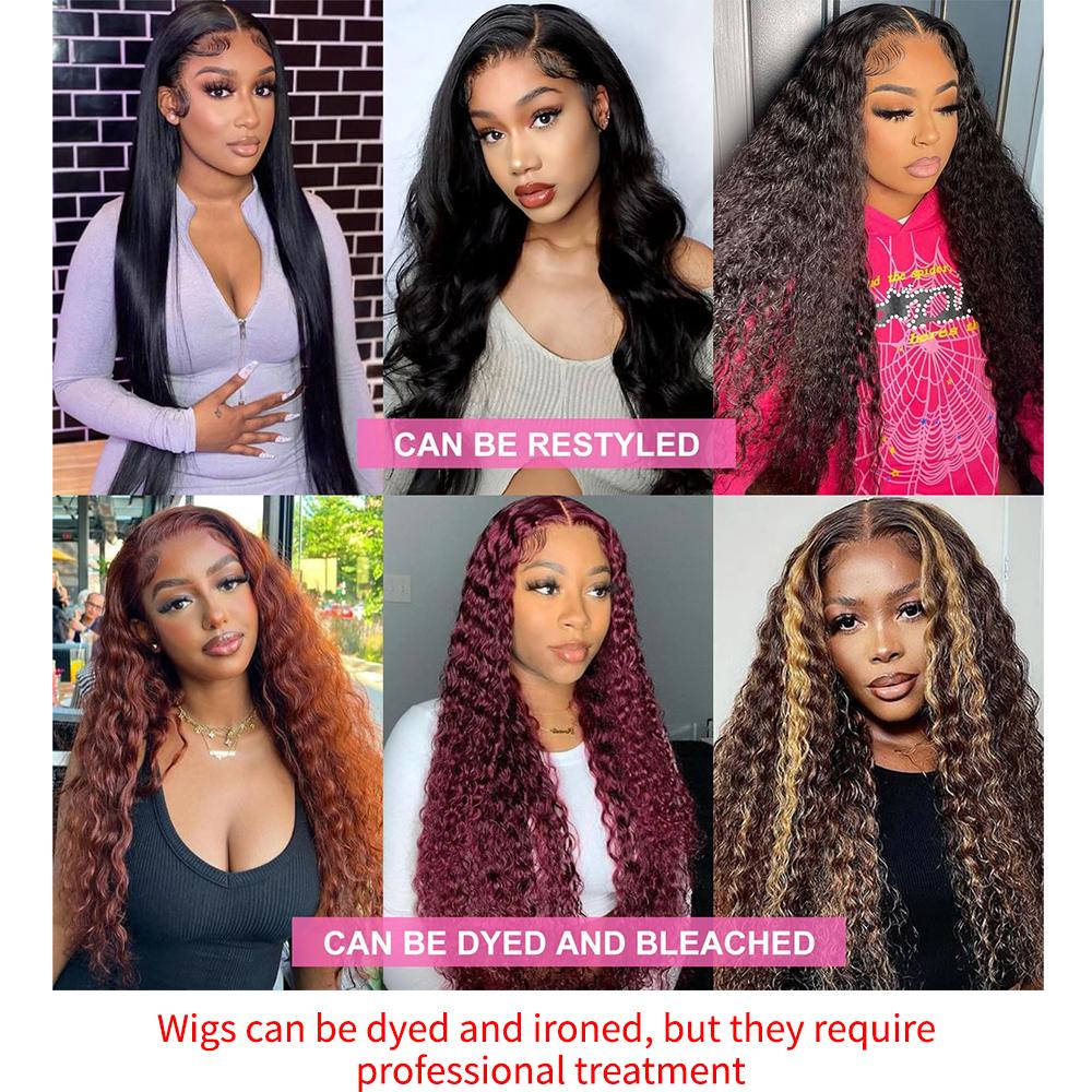 Bling Hair Clearance Sale 13x4 13x6 HD Transparent Lace Wig Deep Wave Brazilian Human Hair Lace Frontal Wig for Women Curly Pre Plucked 30 32 Inches 180% Natural Hairline TikTokShopSpringGlowUp