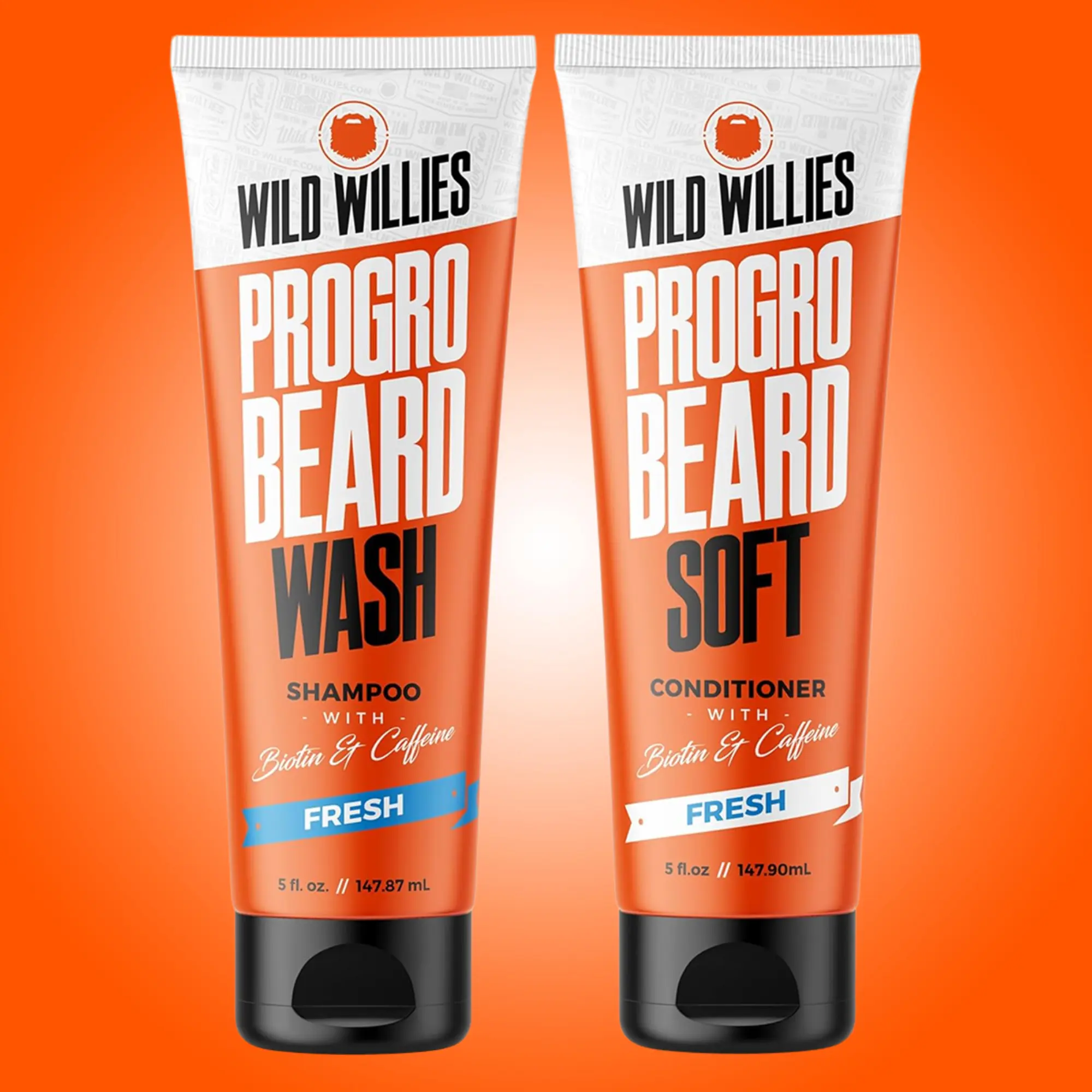 ProGro Beard Growth Shampoo & Conditioner - Biotin + Caffeine Formula | WILD WILLIES