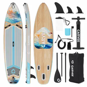 Inflatable Large Paddle Board,Inflatable Stand Up Paddle Boards with Premium SUP Accessories,450LB High Weight Capacity Wide for Beginners335*86*15cm