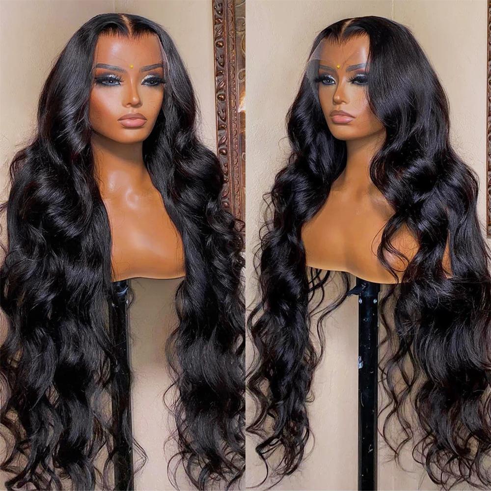 Bling Hair Body Wave 13x4 13x6 Hd Transparent Lace Front Wigs Human Hair Wig Brazilian 30 32 Inch Body Wave Lace Frontal Wig For Women 180Density