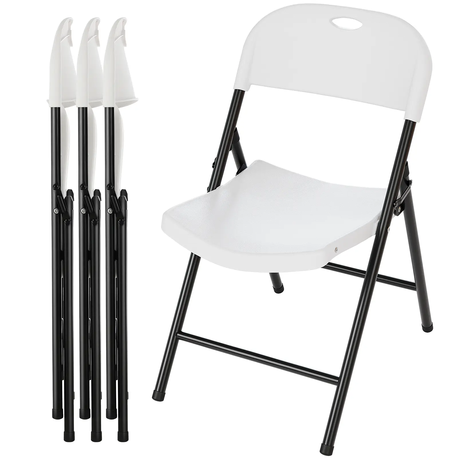Arlopu Folding Chair, Heavy Duty Plastic Foldable Chair with Reinforced Steel Frame for Events Indoor and Outdoor, Wedding, Party, Garden, Patio, 350 lbs Capacity summerwins homeessentials