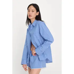 POPLIN CLASSIC BOXY SHIRT | BLUE & WHITE STRIPE