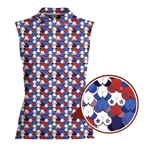 Eyes Up Here - American Tatas Sleeveless Funny Golf Polo Shirt for Women, 2026 Masters Tournament Crazy Bogey Bros Golf Tops for Golfer, Outdoor Sport Performance Tops