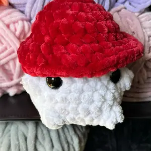 Hand-crocheted mushroom