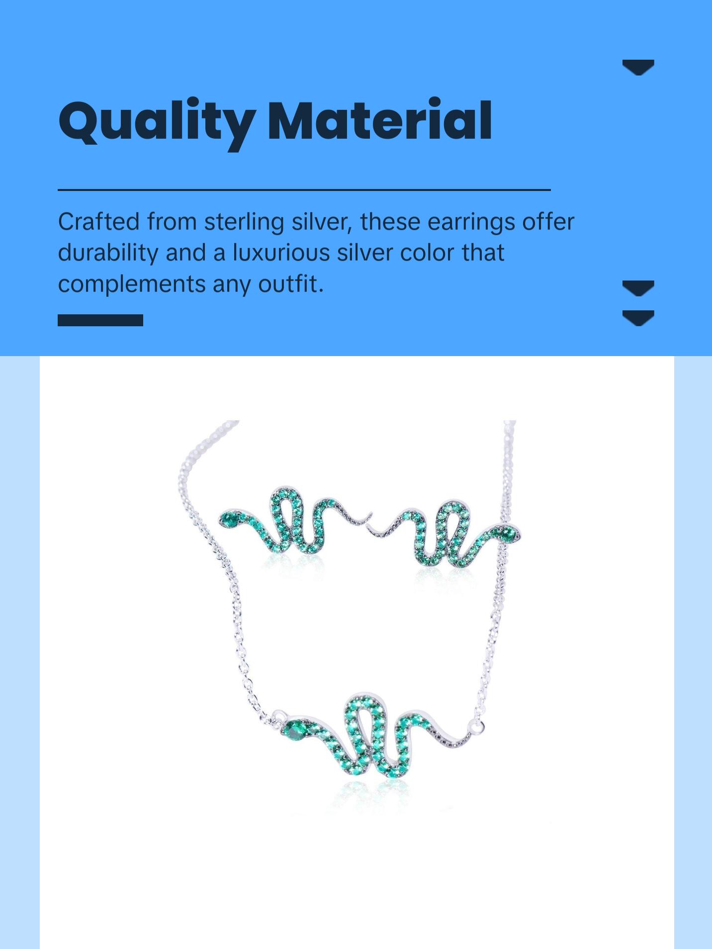 Sterling Silver Serpent Snake Earrings