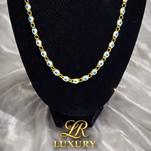 26 14K Gold Laminated Evil Eye Necklace