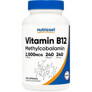 Nutricost Vitamin B12 (Methylcobalamin) 2000mcg, 240 Capsules - Vegetarian Caps, Non-GMO, Gluten Free B12 Supplement