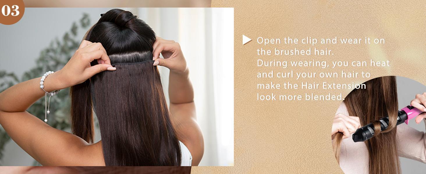 AISI HAIR 4PCS Long Wavy Clip in Hair Extensions 20 Inch Synthetic Thick Hairpiece for Women natural hair Length Volume Weft Care Tips