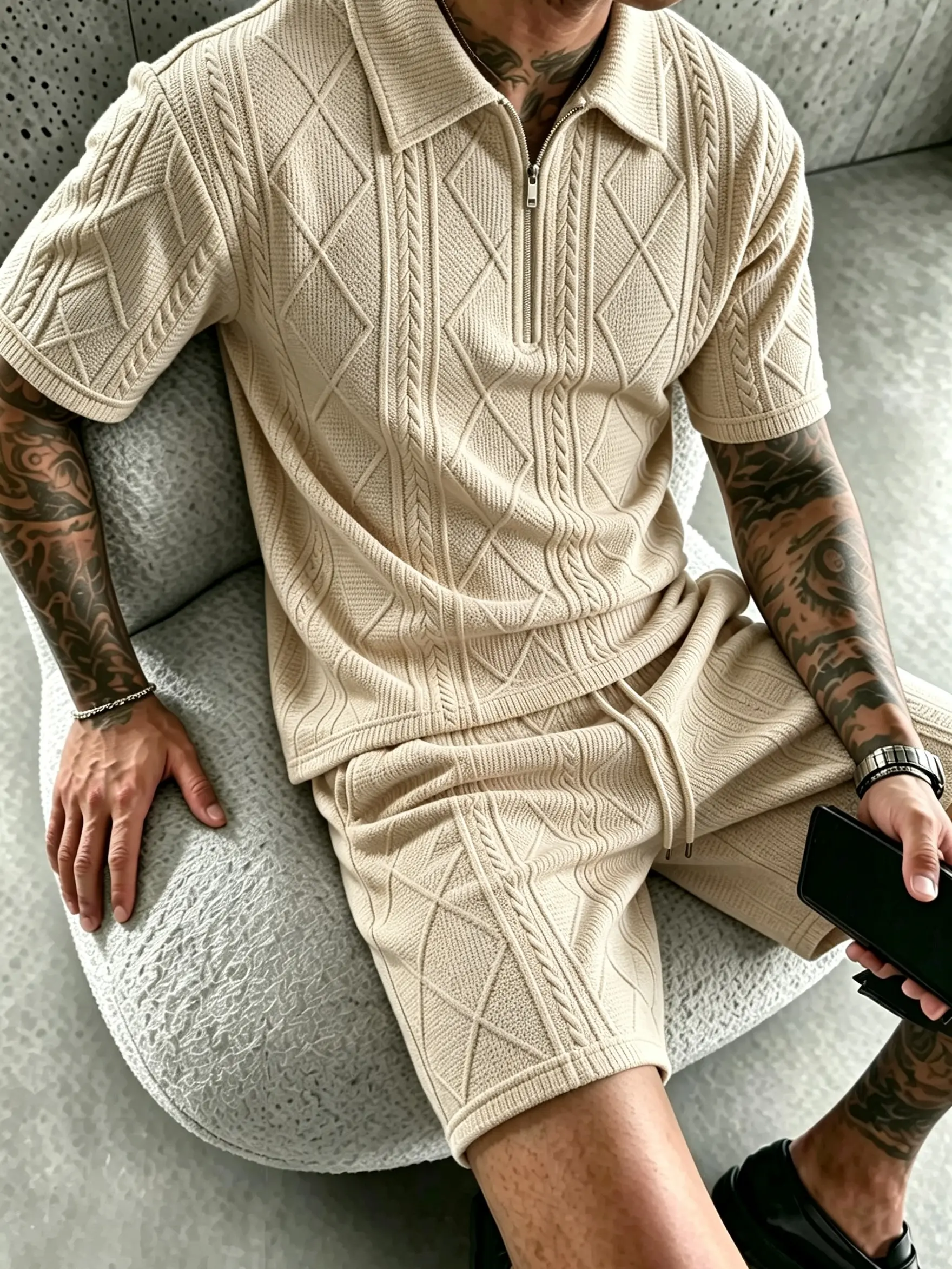 men 2 piece sets Men's Set Fashion Sportswear Summer Set Casual Shorts and Top Set | Party | Men's Set