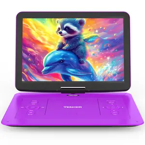 14.9" Portable DVD Player  Swivel HD Screen, CD Player, Dual Speakers, 6H Rechargeable Battery, Region Free, Remote Control, TV Sync, USB/SD Multi-Format Support (No Blu-ray)