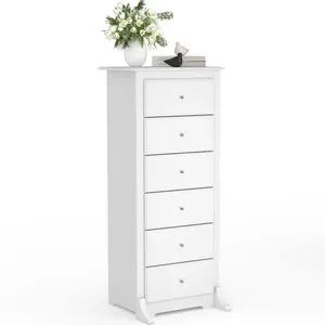 6-Drawer Tall Storage Dresser, Multipurpose Chest of Drawers for Bedroom & Living Room, Storage Chest with Ample Capacity
