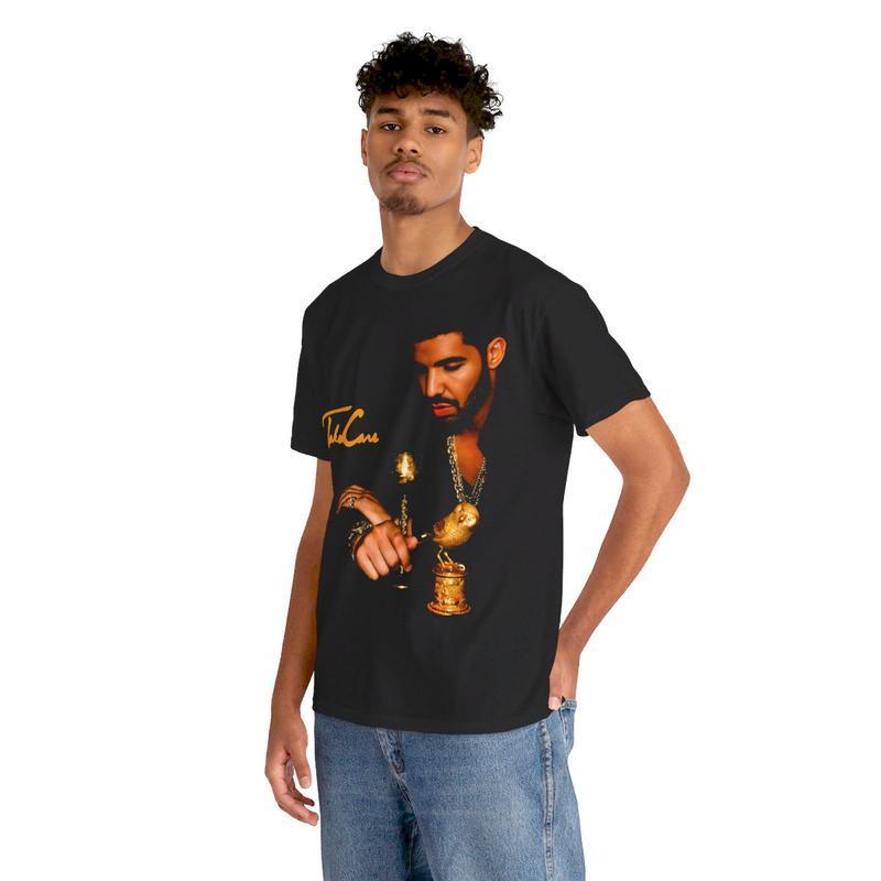 Drake Vintage Hip Hop Rap Shirt Streetwear Music Inspired Shirt For Take Care Fan Casual Classic Cotton Menswear Retro T-Shirt Top Comfy Graphic Smooth Tee Underwear Tshirt Shortsleeve