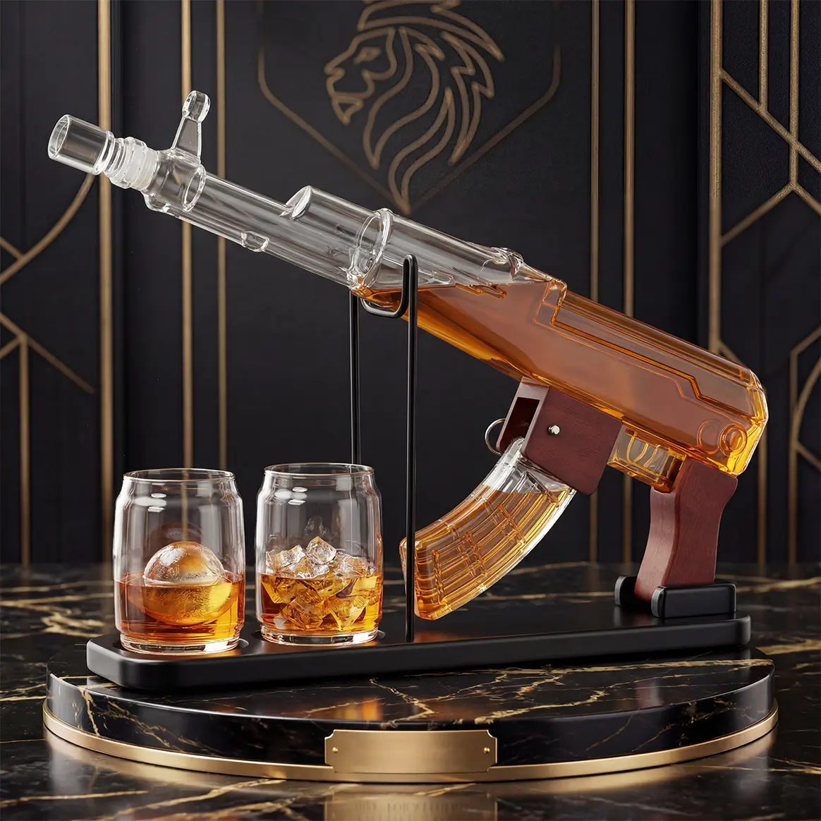 Man Cave Bar accessories, Gifts for Men Dad, Kollea Whiskey Decanter Sets, Detachable Magazine & 2 Bullet Shot Bottles, Ideal Liquor Dispenser for Bar, Anniversary&Brithday Present Utensils, Drinkware Gift for Men homedecor