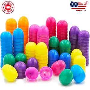 Fillable Easter Eggs 50-Pack with Hinge, 2.25" Assorted Colors (50-Pack)