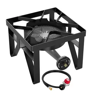 Bestfire 200,000 BTU Propane Burner | Heavy-Duty Outdoor Stove with 0–20PSI Adjustable Regulator & Black Hose—Perfect for Brewing, Frying & Camping Adventures.