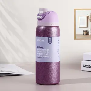 320Z Owala Insulated Stainless Steel Water BottleDouble-Layer Kettle With Straw Vacuum Flasks ForSports Travel