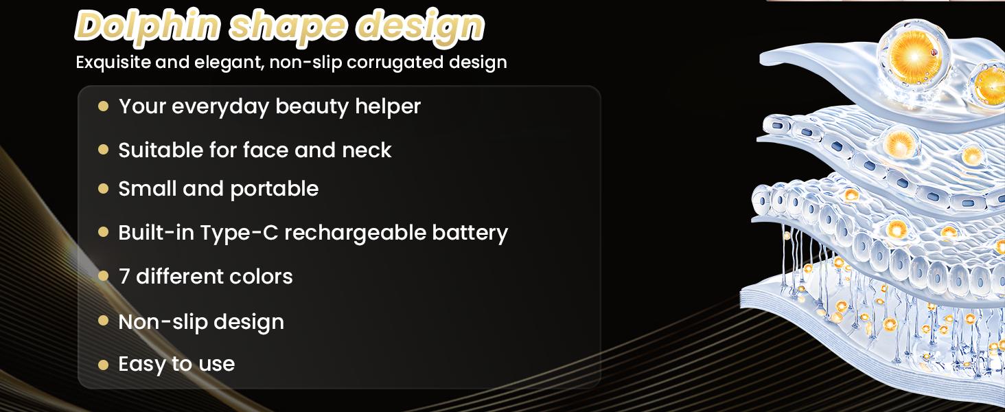 Facial Massager,7 Color LED Light Therapy for Face and Neck,Portable Beauty Skin Care Tools