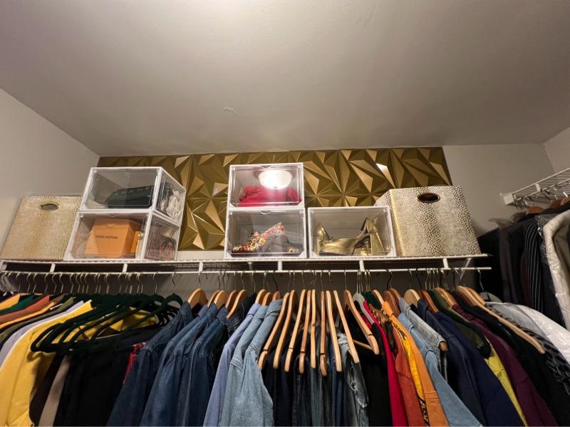 8 Pack Shoe Boxes White Plastic Stackable, Large Shoe Storage Organizer,Drop Side Front Shoe Containers for Entryway,Sneaker Storage Fit up to US Size 13 for Men/Women(13’’x 10.6”x 8.3”)