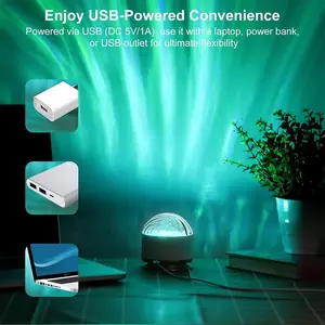 2-in-1 Northern Lights Projector, Aurora Night Light, Dual Scene Ocean Wave & 3D Water Ripple Projector with Remote Control, Star Projector for Bedroom Decor, Party, Romantic Mood Lighting,ambient light, colorful ambient,Easter Gift