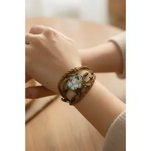 Mystical Pentagram Star Leather Wrap Bracelet