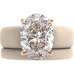 Oval Cut CZ Silicone Ring Set for Women, Stackable 2-Ring Set, 11×8 mm Oval Cut CZ | Patented Design - GlowStone Collection